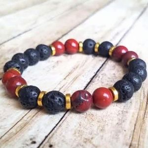 7" Red Jasper Diffuser Bracelet